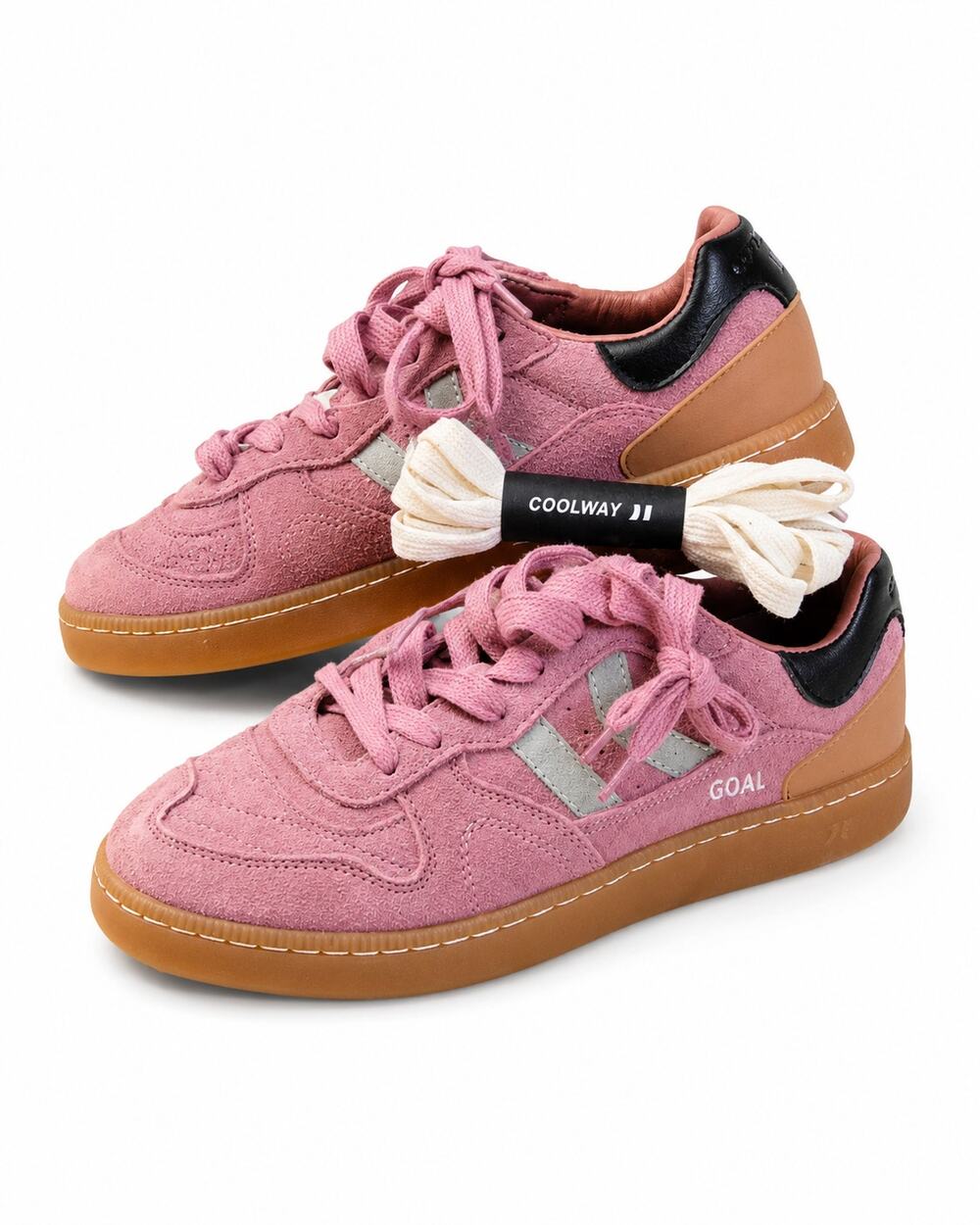 Coolway Goal Sneakers Size 9 Pink Mauve Suede Gum Sole Retro Low Top NWT